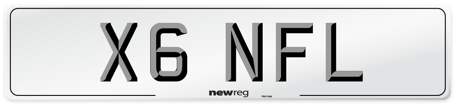 X6 NFL Number Plate from New Reg